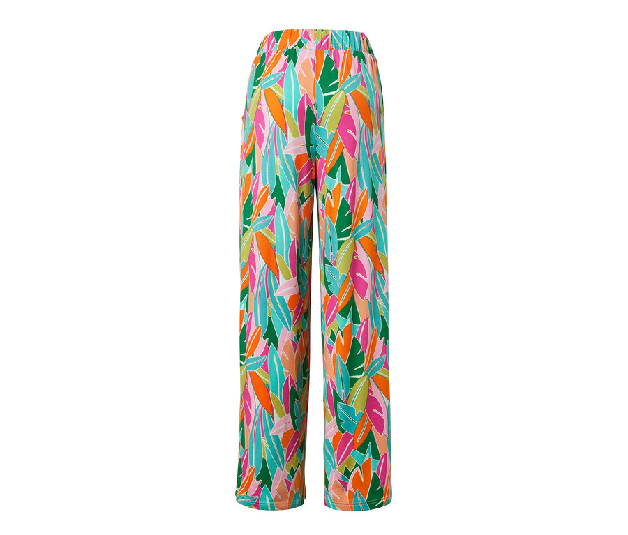 Pantalon palazzo imprimé multicolore.
