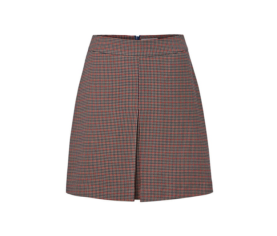 Jupe tissée à carreaux.
