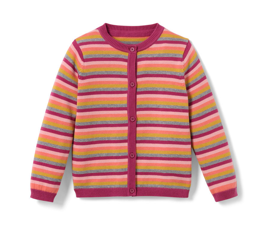 Gilet en maille rayé pour enfant avec boutons.