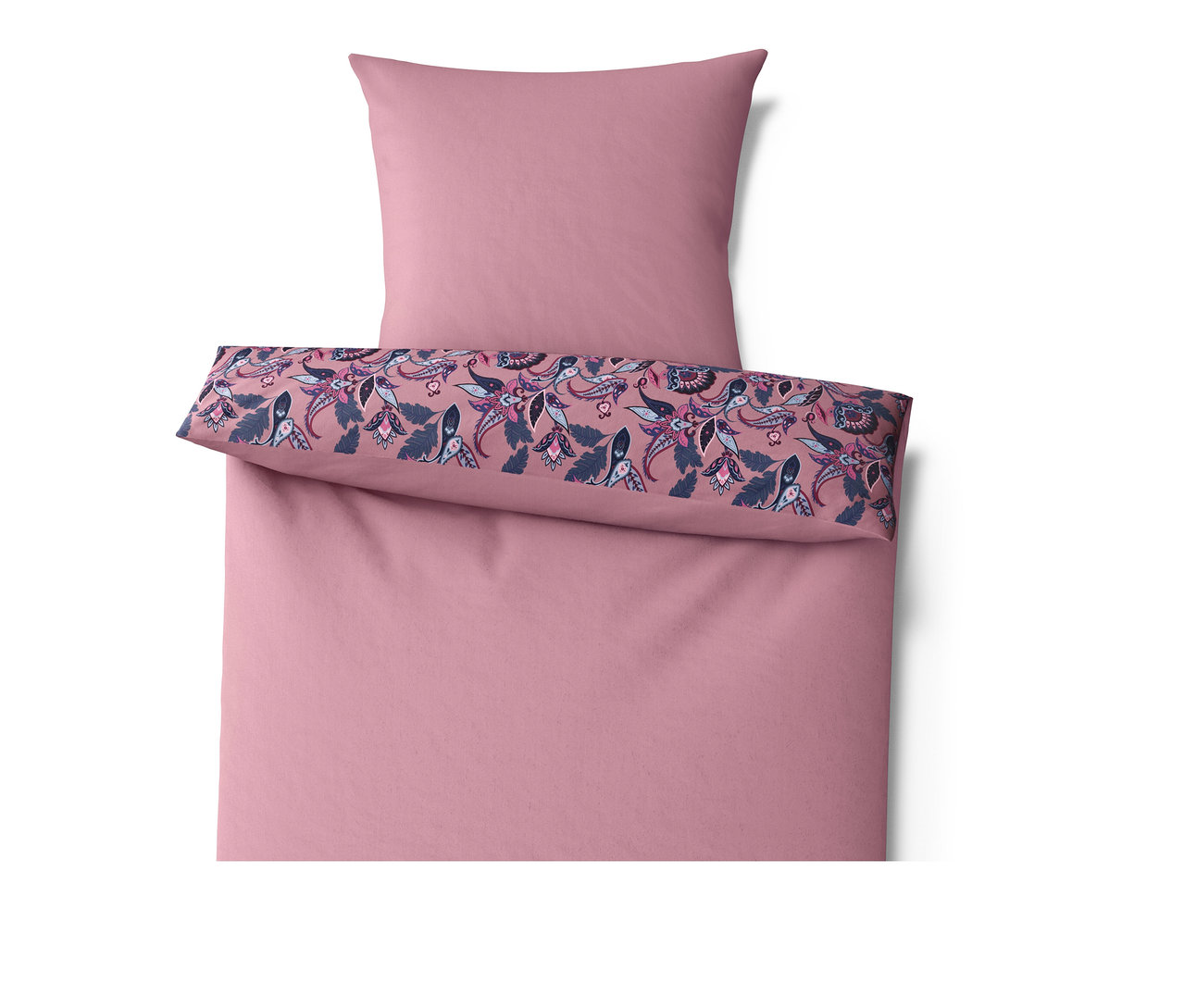 Parure de lit rose en jersey d'hiver de taille standard et grande taille.