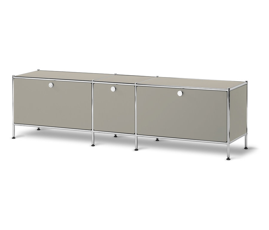 Meuble bas « CN3 » gris avec 3 abattants.