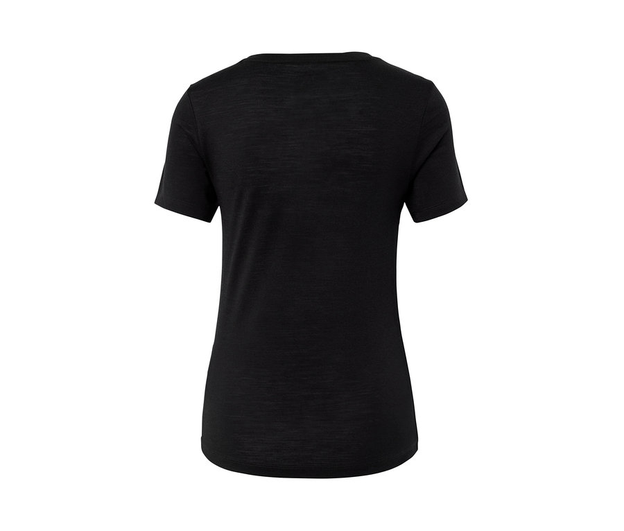 T-shirt noir avec laine mérinos.