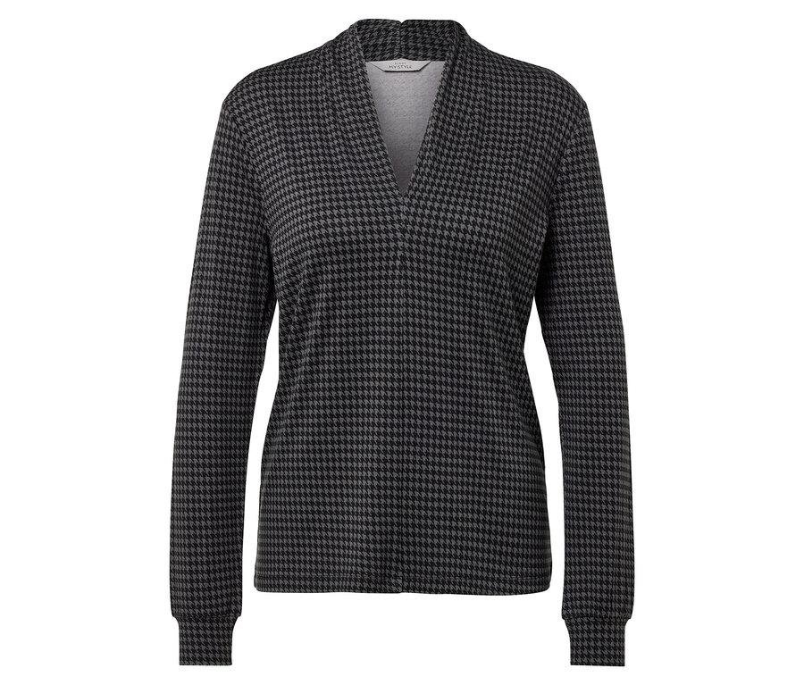 Haut à manches longues pour femmes avec motif pied-de-poule.