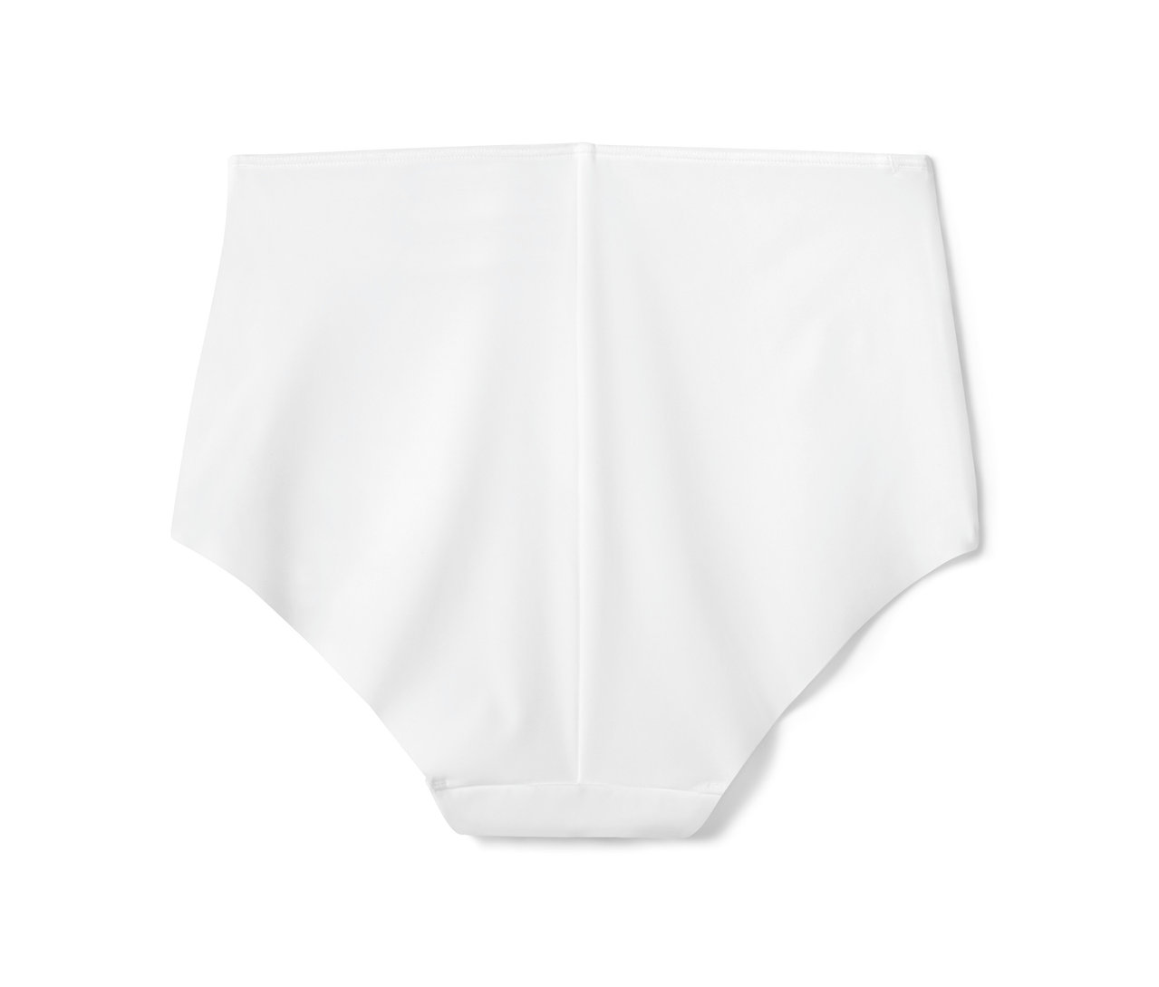 Gros plan d'une culotte taille haute blanche.
