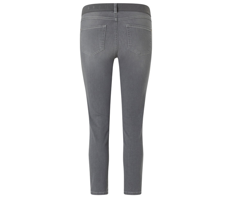 Jean gris avec taille élastique, vue de dos.