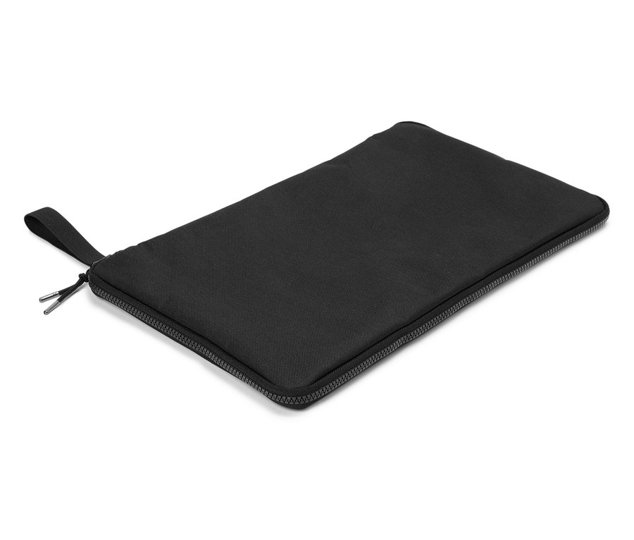 Pochette noire zippée avec tirette de fermeture éclair.