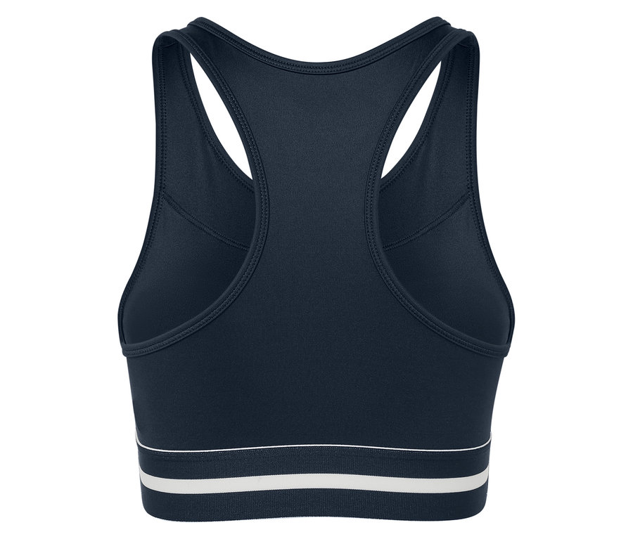 Vue arrière du bustier de sport bleu « Crop Top ».