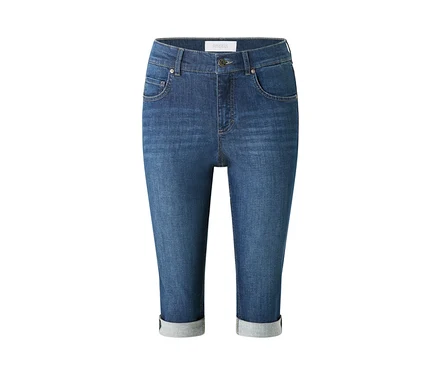 Jeans « Capri Turn-Up » Angels bleu moyen, coupe étroite.