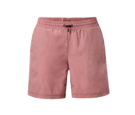 Short fonctionnel rose avec cordon de serrage noir à la taille.