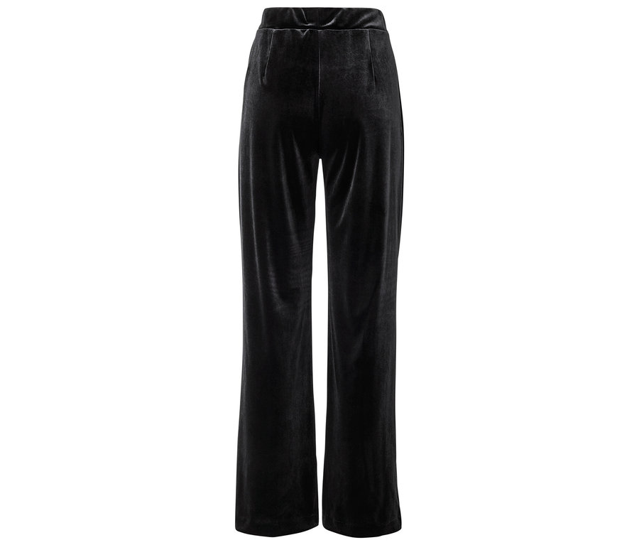 Pantalon noir évasé en velours.