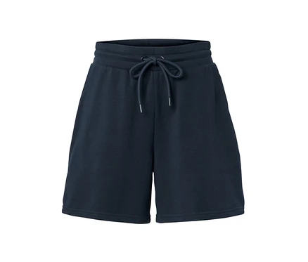 Short molletonné bleu marine avec cordon de serrage à la taille.