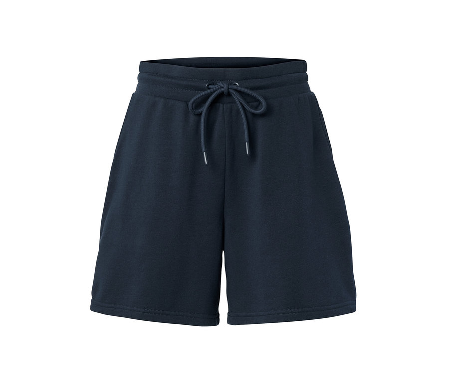 Short molletonné bleu marine avec cordon de serrage à la taille.