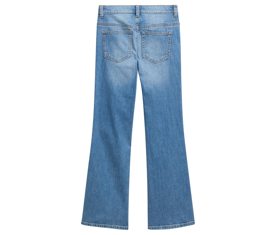 Vue arrière d'un jean évasé pour enfant Tom Tailor dans un délavage clair.