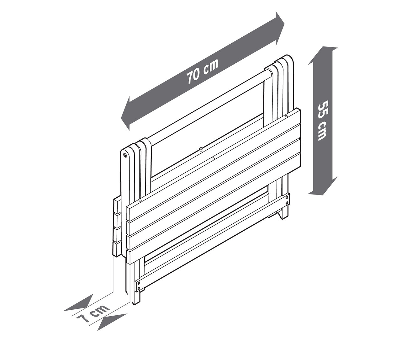 Ensemble salon de jardin pliable avec coussins premium, 4 pièces, avec dimensions.