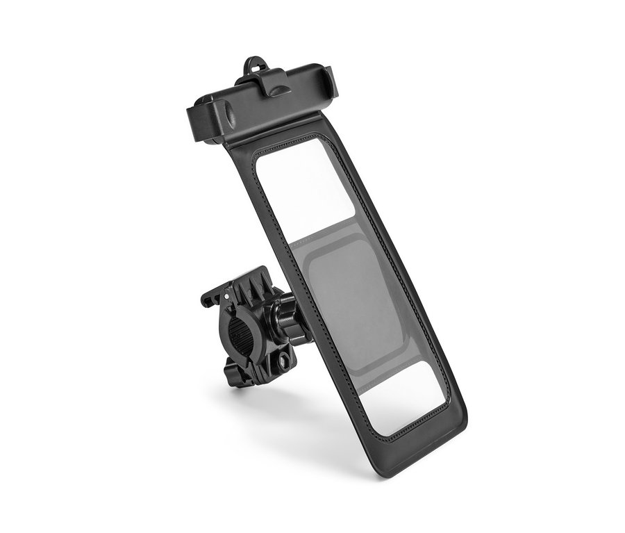Support de smartphone noir pour vélo.