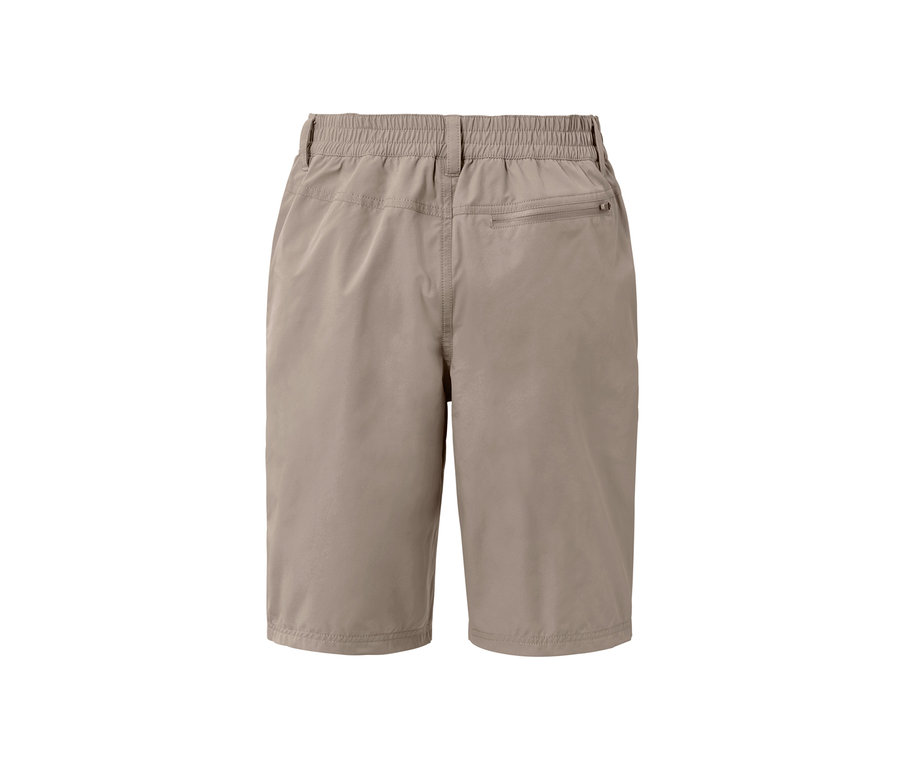 Vue arrière du short fonctionnel en softshell taupe.