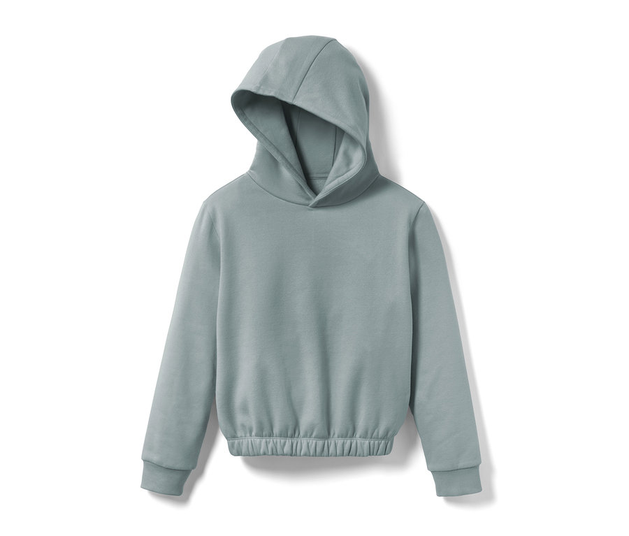 Sweatshirt à capuche pour enfant bleu clair.