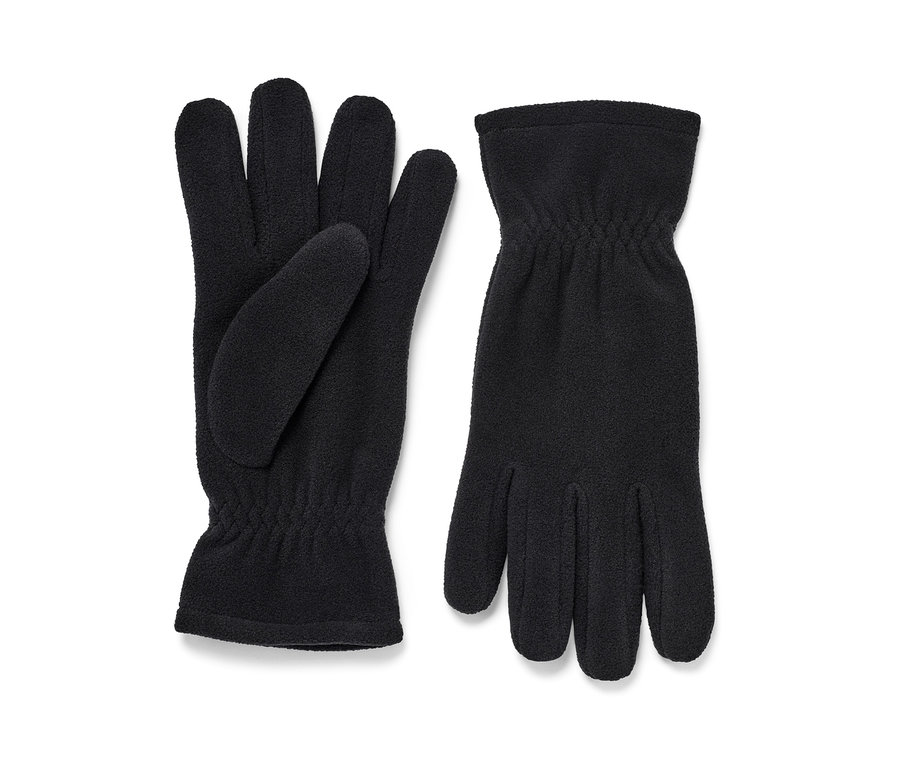 Deux gants noirs en micropolaire.