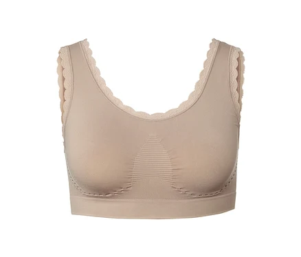 Brassière sans coutures beige.