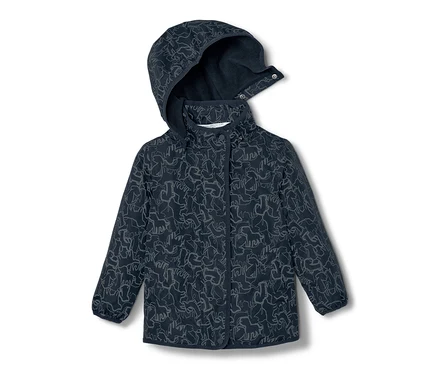 Veste de pluie thermique pour enfant bleu marine avec éléments réfléchissants.