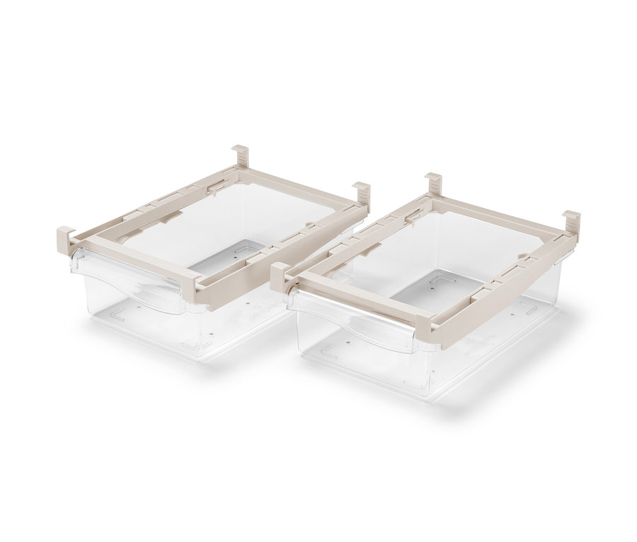 Deux compartiments de réfrigérateur extensibles.