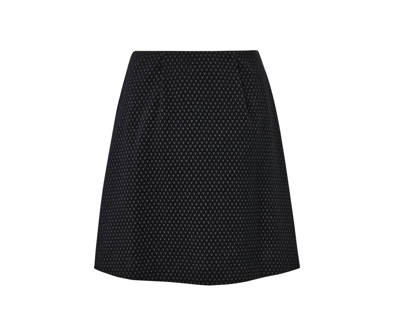 Une jupe noire en jacquard scintillante.