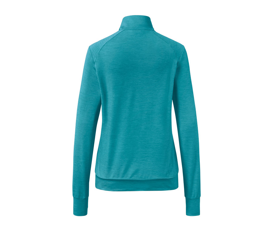 Veste fonctionnelle turquoise vue de dos.