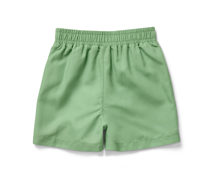 Boardshort pour enfant vert avec taille élastique.
