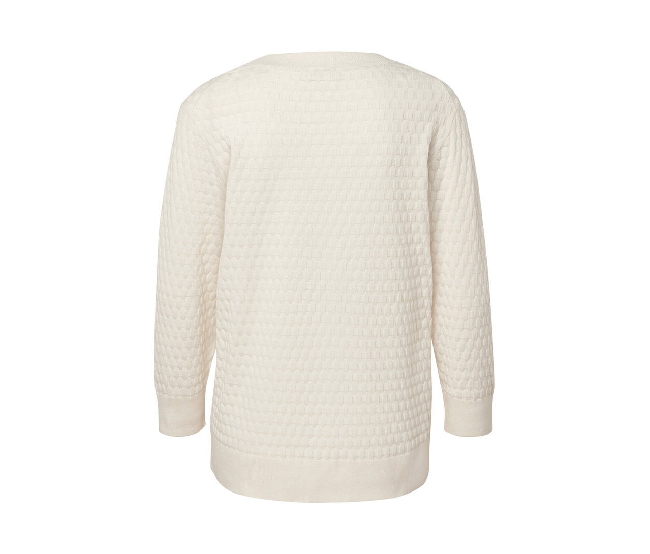 Pull-over en maille structurée blanc.