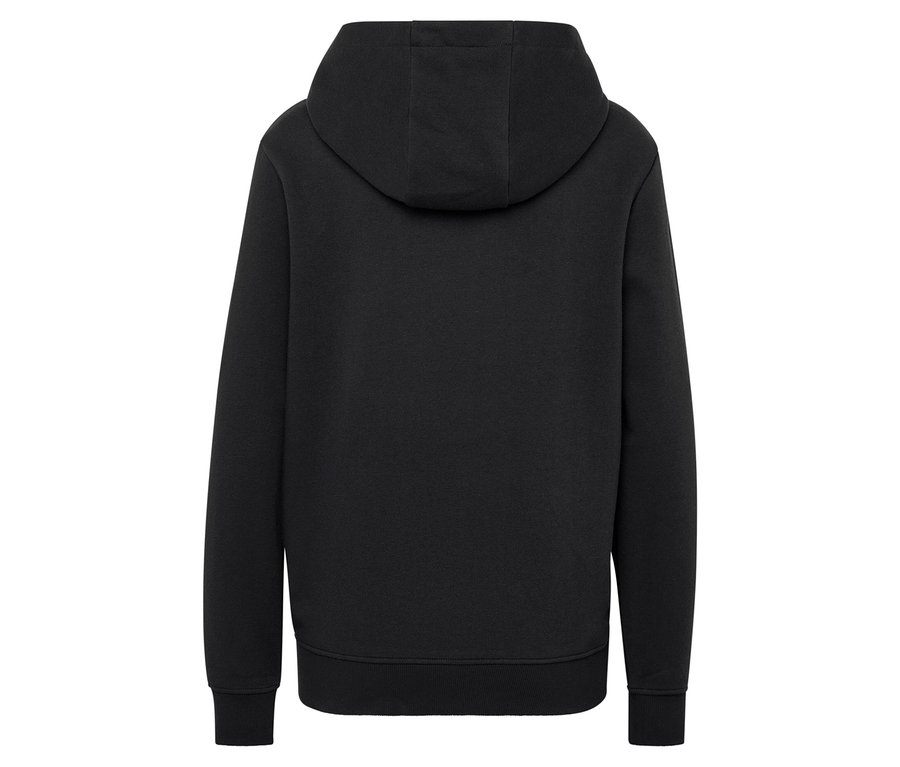 Sweat à capuche noir vu de dos.