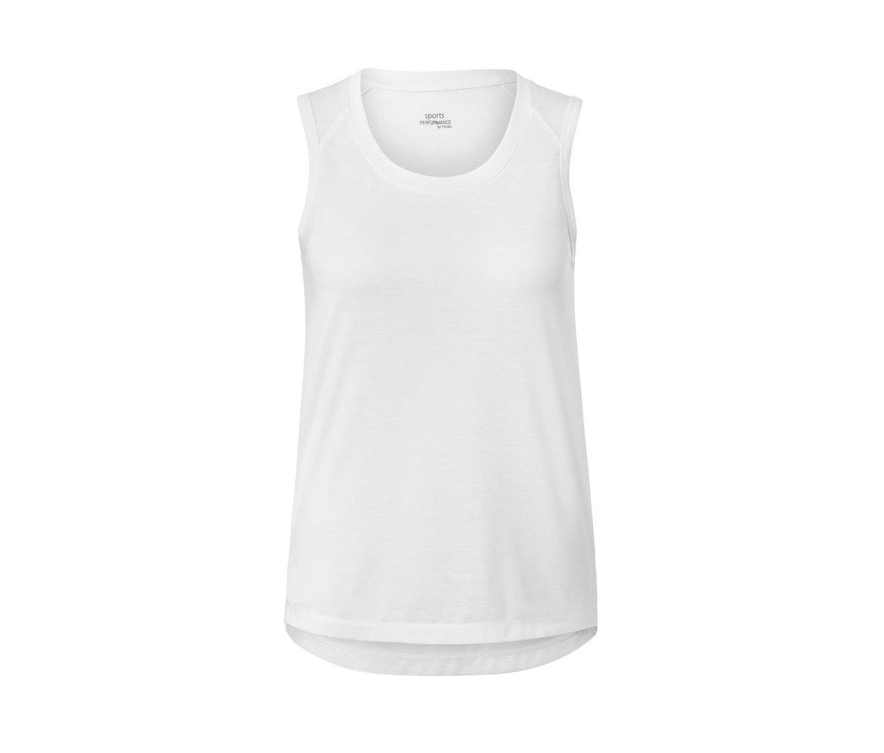 Un débardeur de sport blanc d'un ensemble deux pièces.