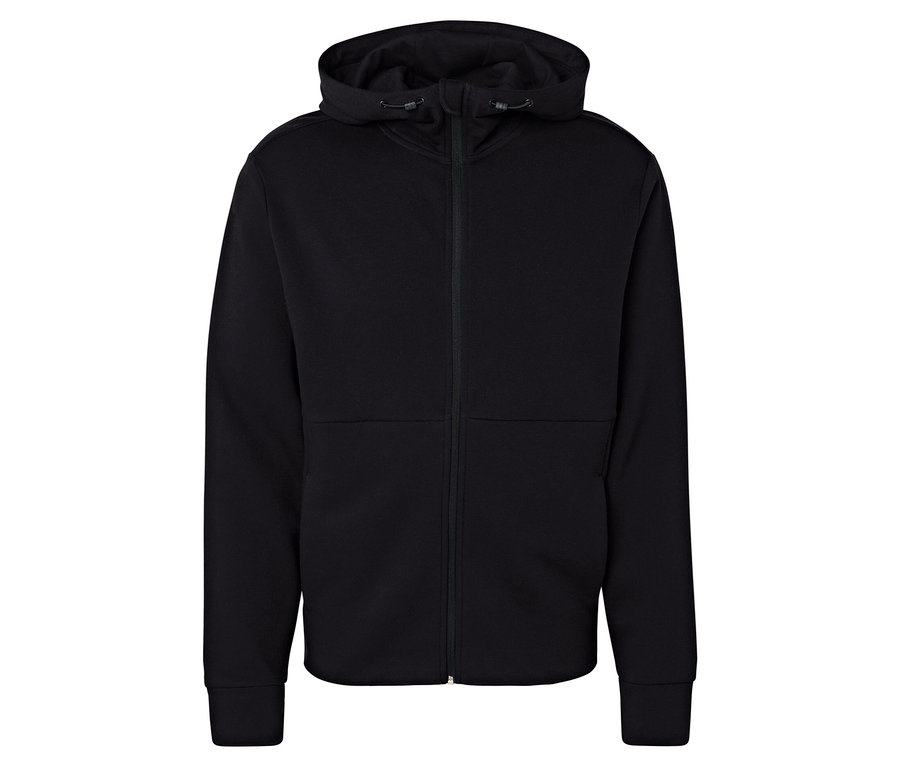 Sweat à capuche noir avec fermeture éclair.