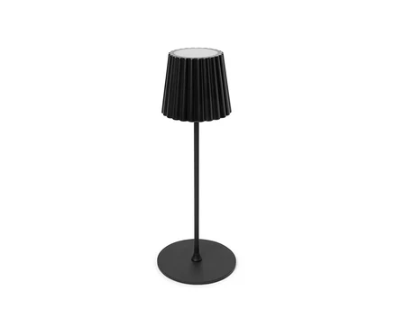 Lampe de table d’extérieur à LED rechargeable noire.