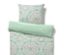 Parure de lit en microfibre verte de taille standard avec motif.