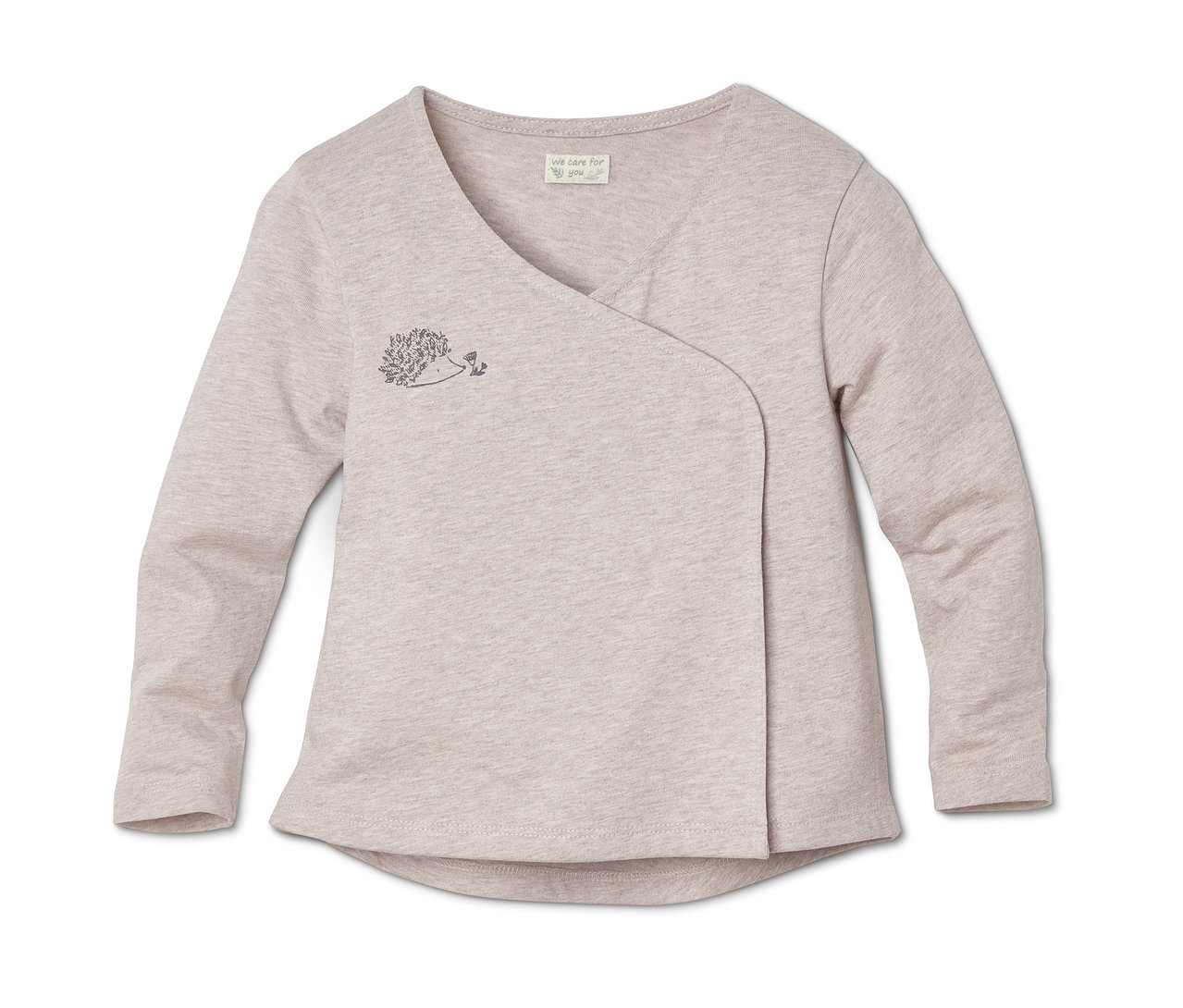 Détail d'un cache-cœur en jersey de coton d'un ensemble de 2.