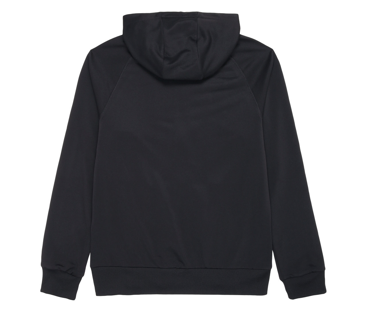 Vue arrière d'un sweat-shirt de sport noir pour homme FILA avec capuche.