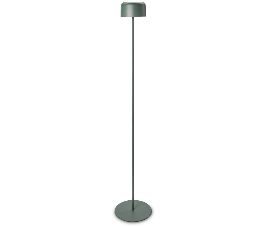 Un lampadaire vert sur fond blanc.