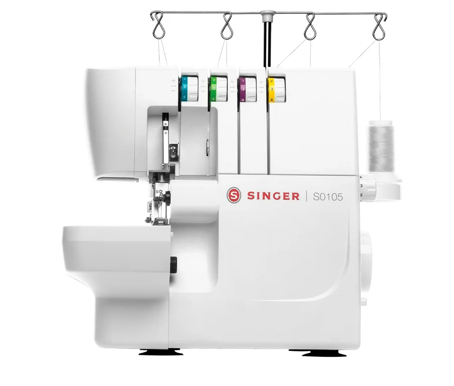 Machine à coudre overlock Singer S0105 blanche.