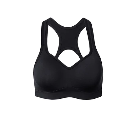 Soutien-gorge de sport noir avec dos nageur.