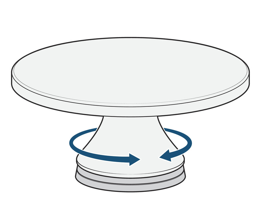 Une plaque tournante pour gâteaux.