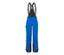 Pantalon de ski bleu roi avec bretelles noires.