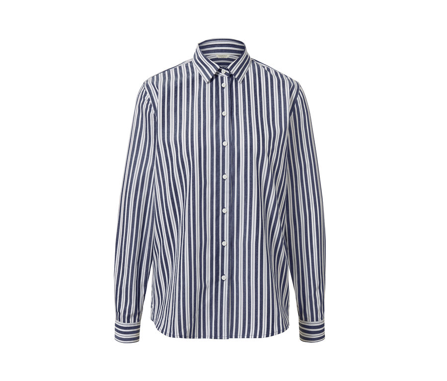 Chemisier en popeline à rayures.
