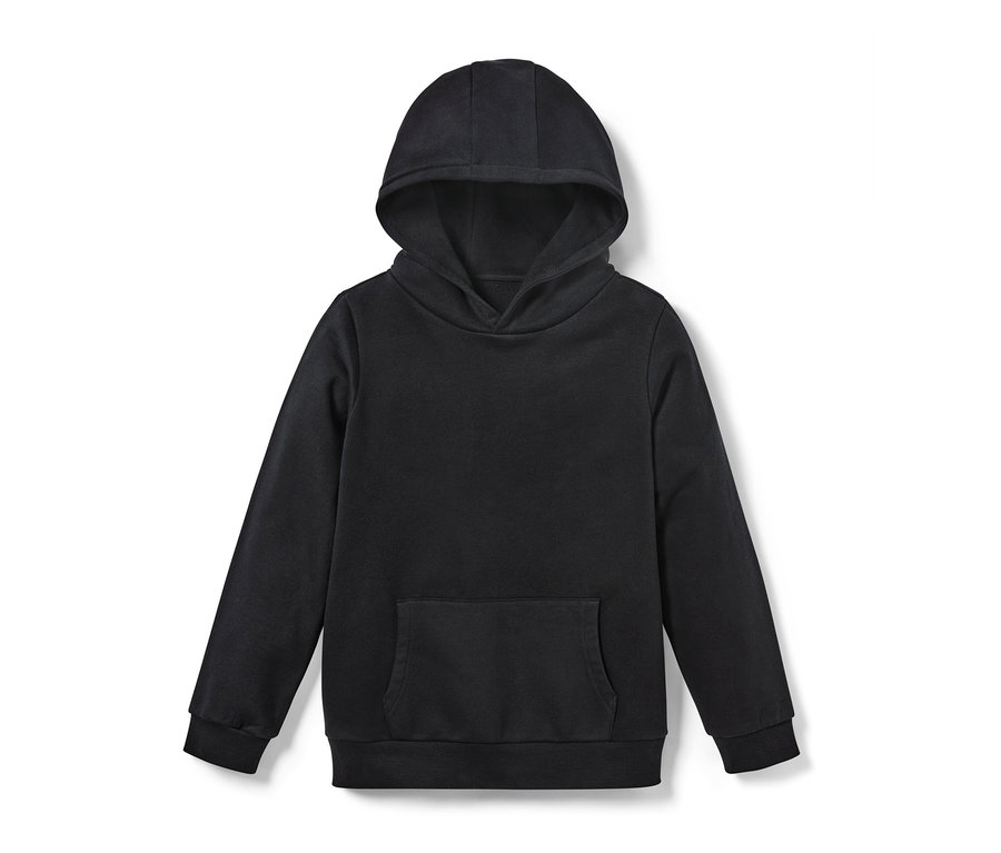 Un sweat-shirt à capuche noir pour enfant.
