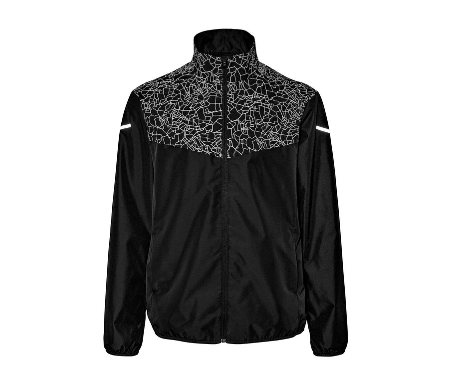 Veste de sport coupe-vent noire.