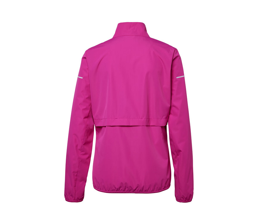 Vue arrière de la veste de sport coupe-vent rose.