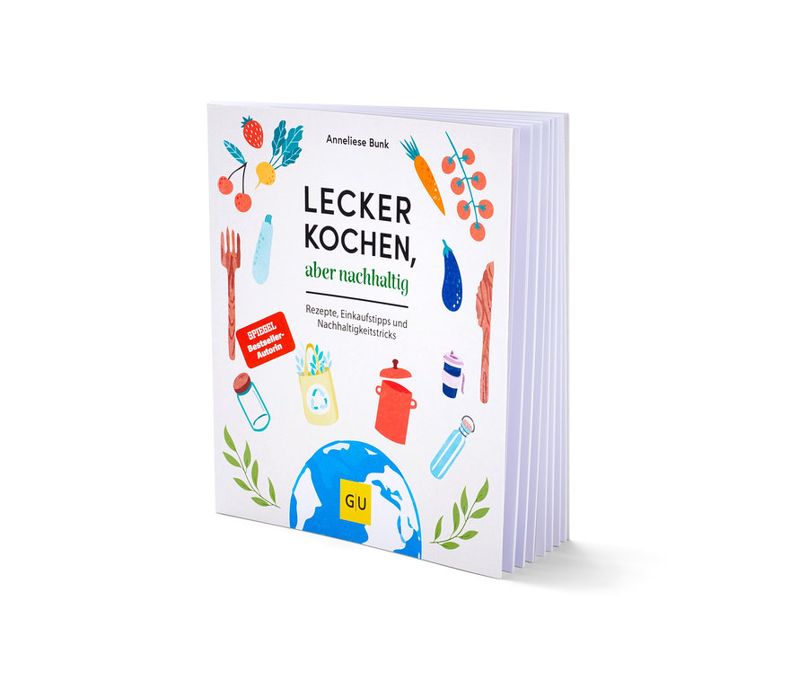 Gros plan sur le livre "Cuisiner bien, mais durablement" (en allemand).