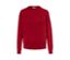 Pull en maille torsadée rouge.