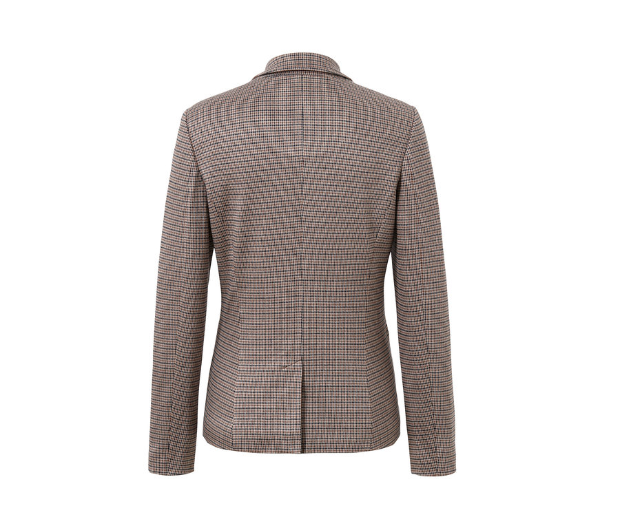 Vue arrière d'un blazer en sweat à carreaux.