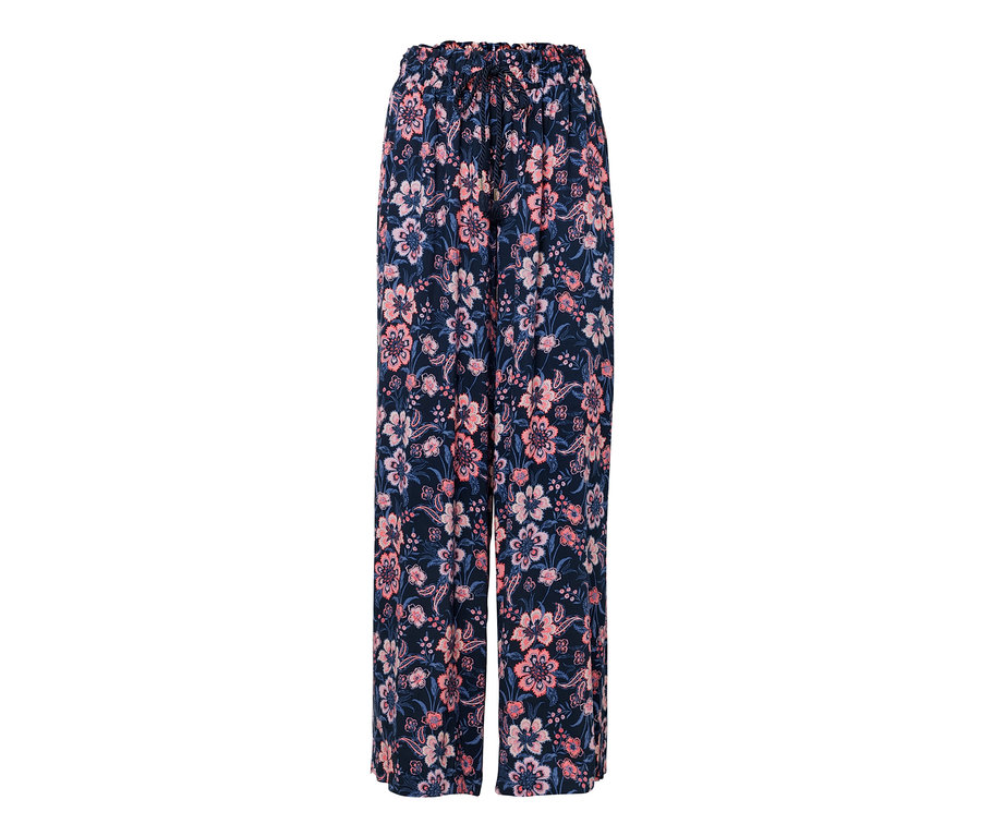 Pantalon relax tissé avec un motif floral.