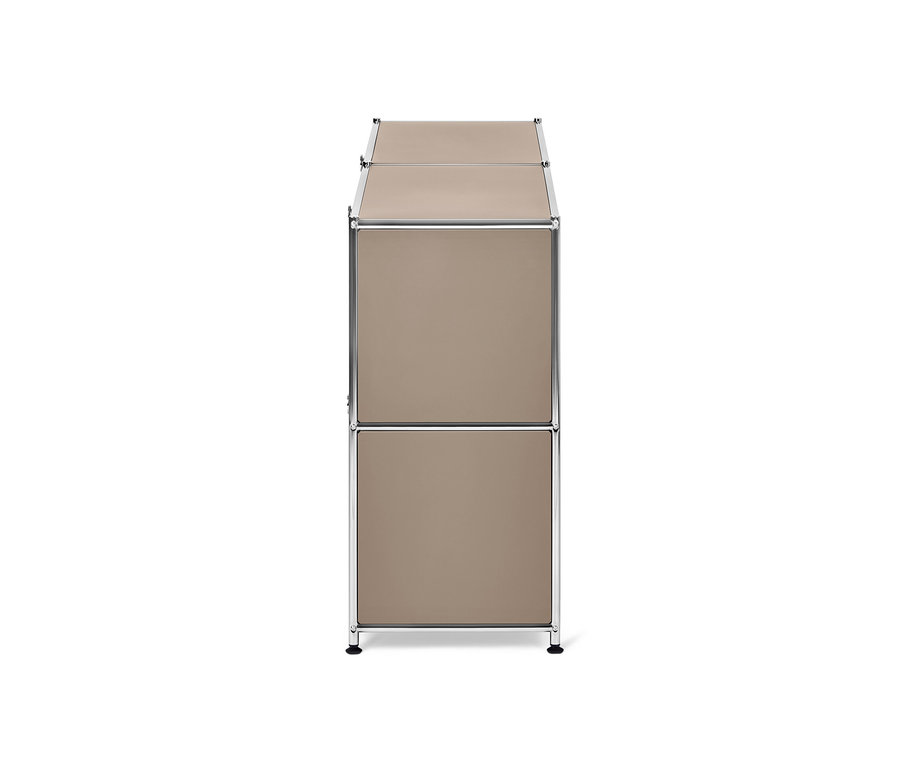 Buffet en métal « CN3 » à 4 abattants, couleur taupe.